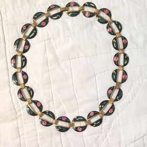 Elegant Black and Gold Enamel Necklace